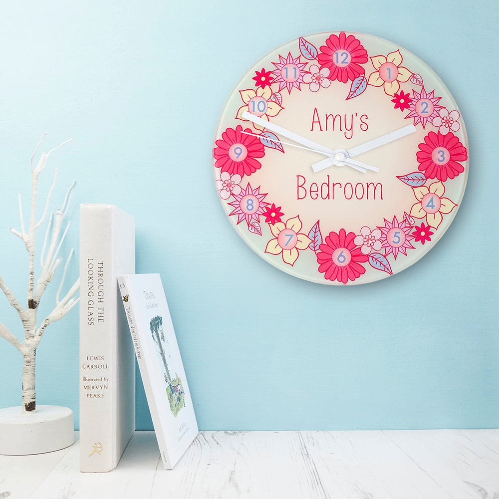Personalised Flower Garland Wall Clock