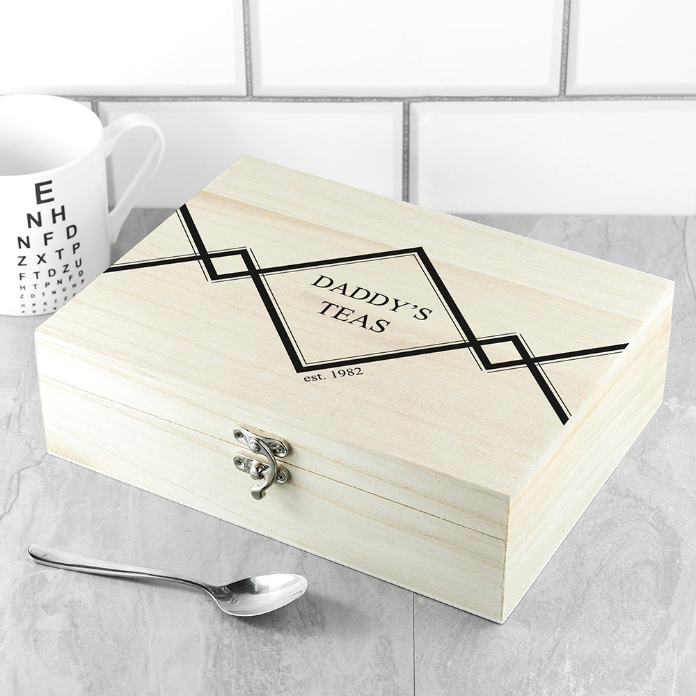 Personalised Gentlemen's Filled Wooden Tea Box