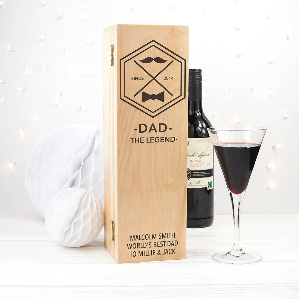 Personalised Dad's Wine Box