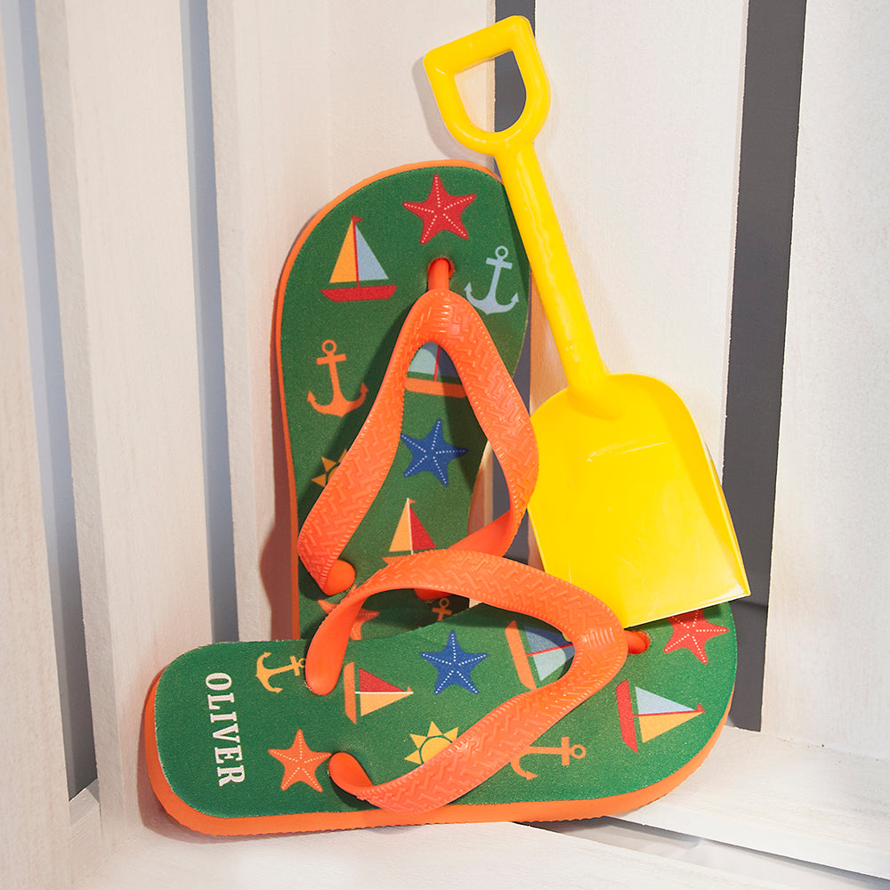 Personalised Kid€™s Seaside Flip Flops