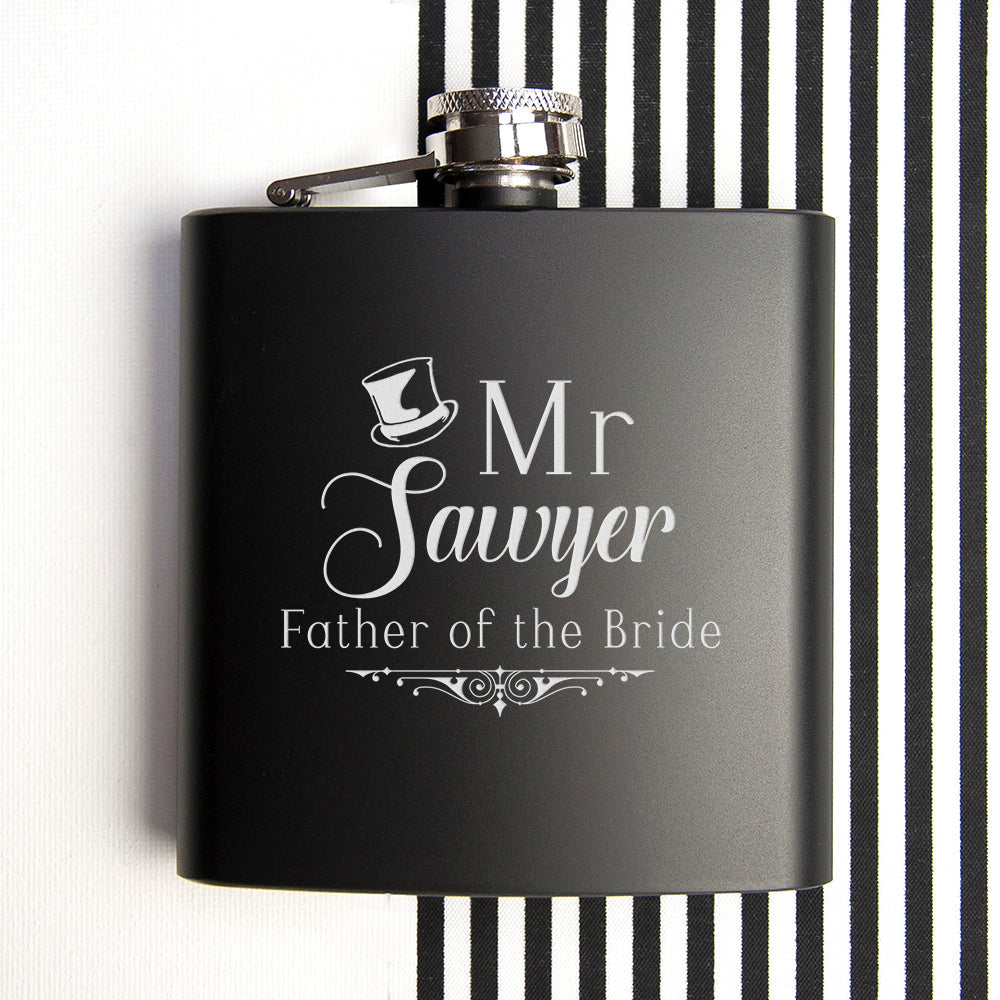 Personalised Father Of The Bride Hip Flask
