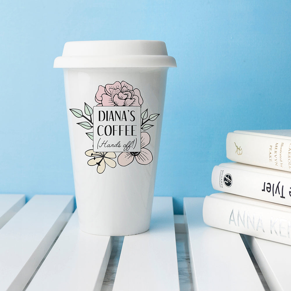 Personalised Hands Off Travel Mug