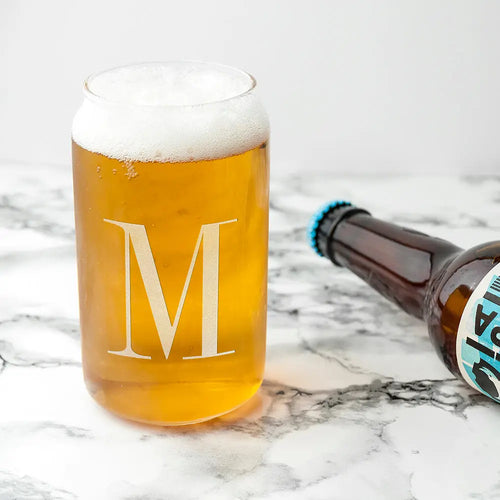 Monogrammed Can Glass Spesh Gifts