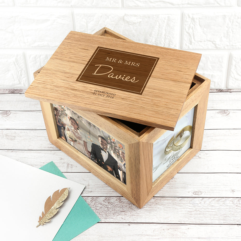 Personalised Contemporary Couple€™s Photo Frame Keepsake Box