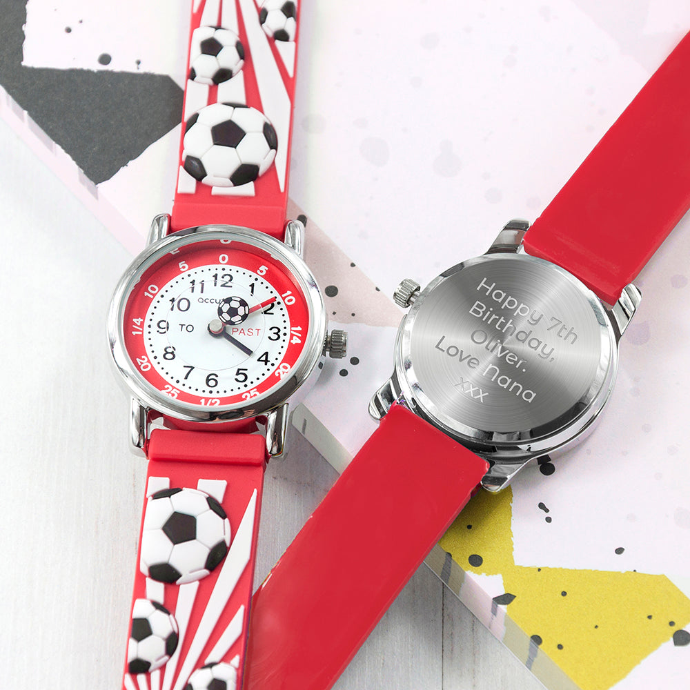 Personalised Kid's Red Football Watch