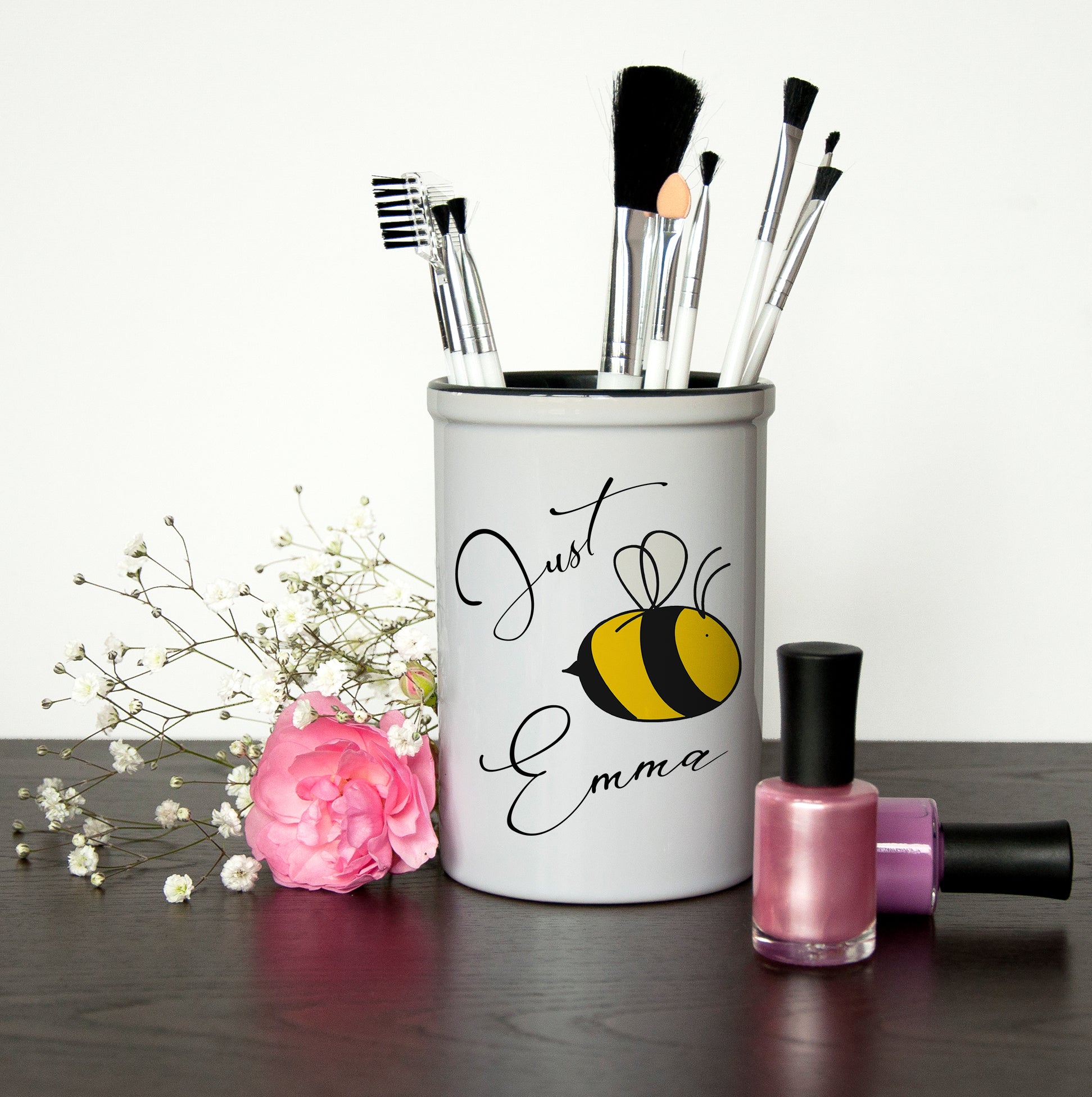 Personalised Bee You Make Up Brush Holder