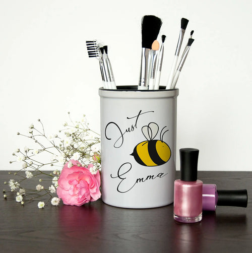 Personalised Bee You Make Up Brush Holder Spesh Gifts