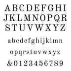 Standard English alphabet and numbers on a white background