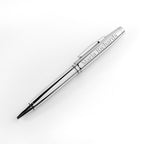 Silver pen with 'Maria Richards' engraving on a white background