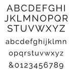 Standard English alphabet and digits on a white background