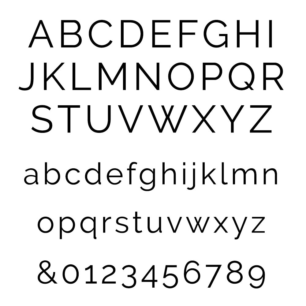 Standard English alphabet and digits on a white background
