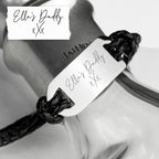 Bracelet with engraved message on a mannequin hand