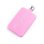 Pink flask with 'Miss Bryce XOXO' text on a white background
