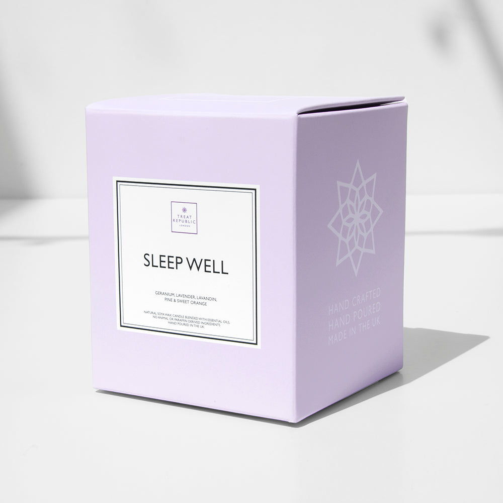 Purple box labeled 'Sleep Well' on a light background