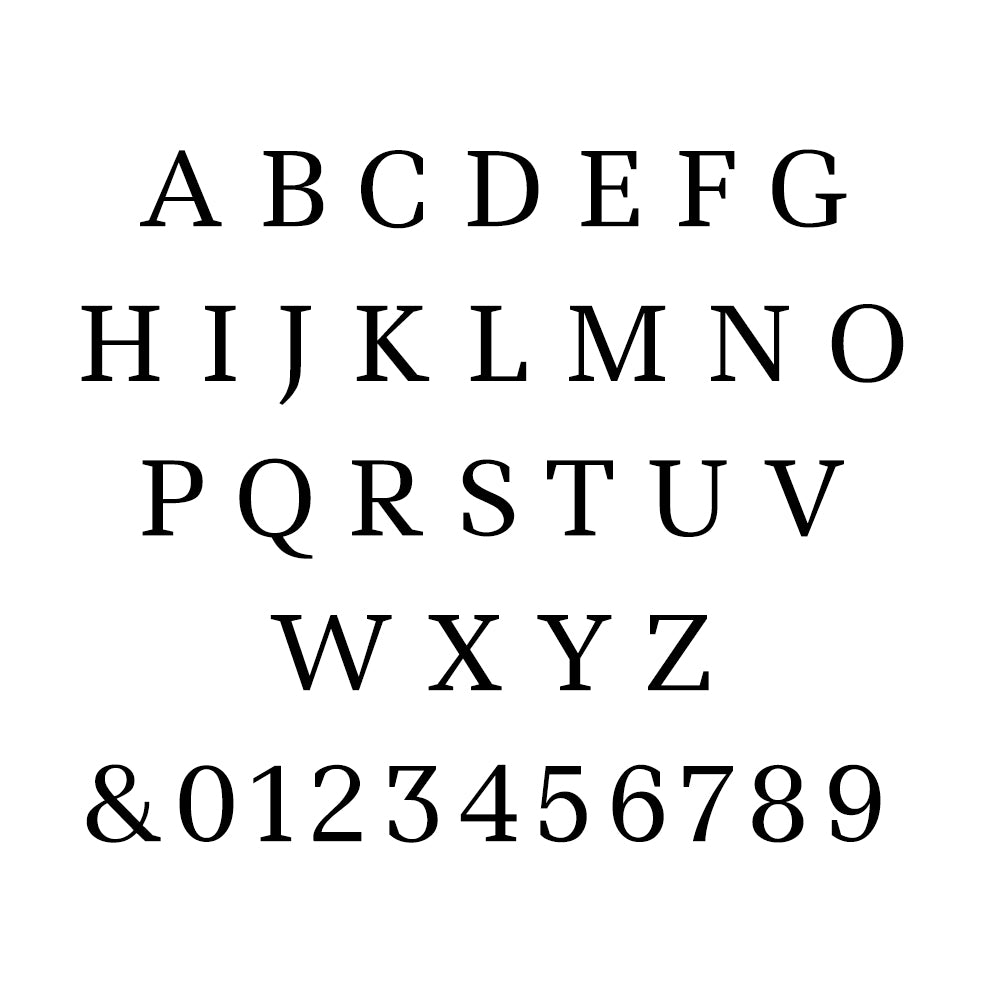 Standard English alphabet and numbers on a white background