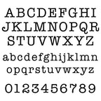 Standard English alphabet and digits in a clear, sans-serif font on a white background