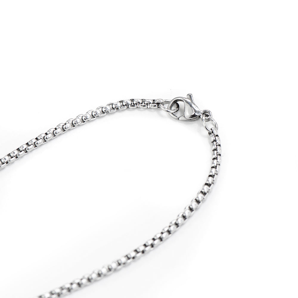 Silver bracelet on a white background