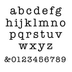 Standard English alphabet and numbers on a white background