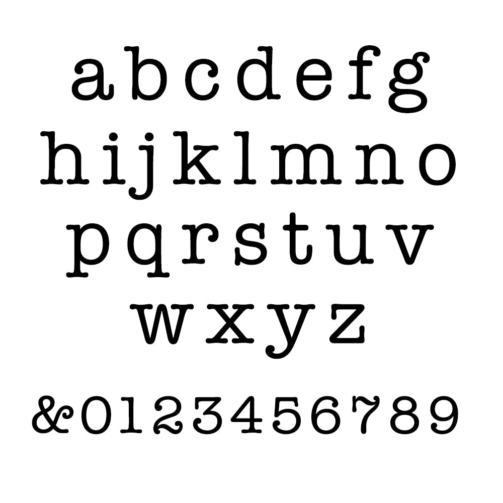 Standard English alphabet and numbers on a white background