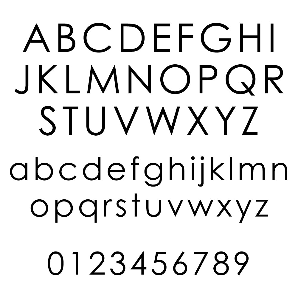 Standard English alphabet and digits on a white background