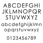 Standard English alphabet and digits on a white background