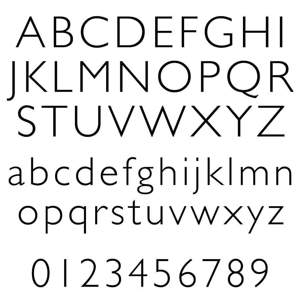 Standard English alphabet and digits in a sans-serif font on a white background