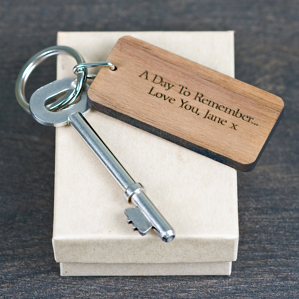 Personalised Rectangle Frame Special Date Keyring