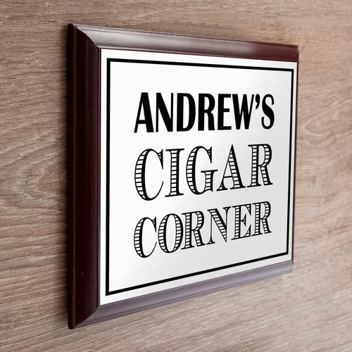 Personalised Art Deco Cigar Corner Plaque Spesh Gifts