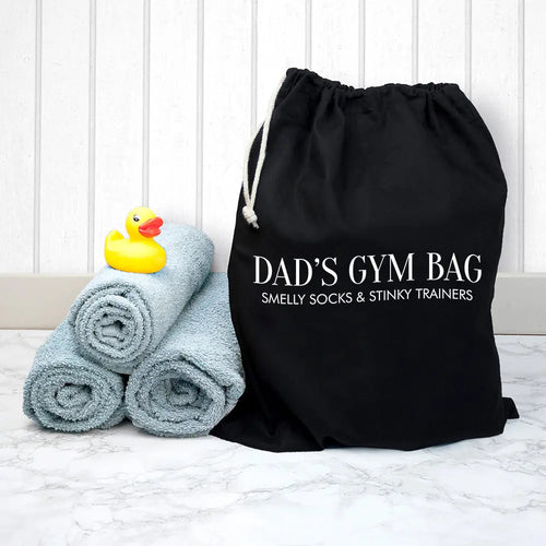 Personalised Black Cotton Gym Bag Spesh Gifts