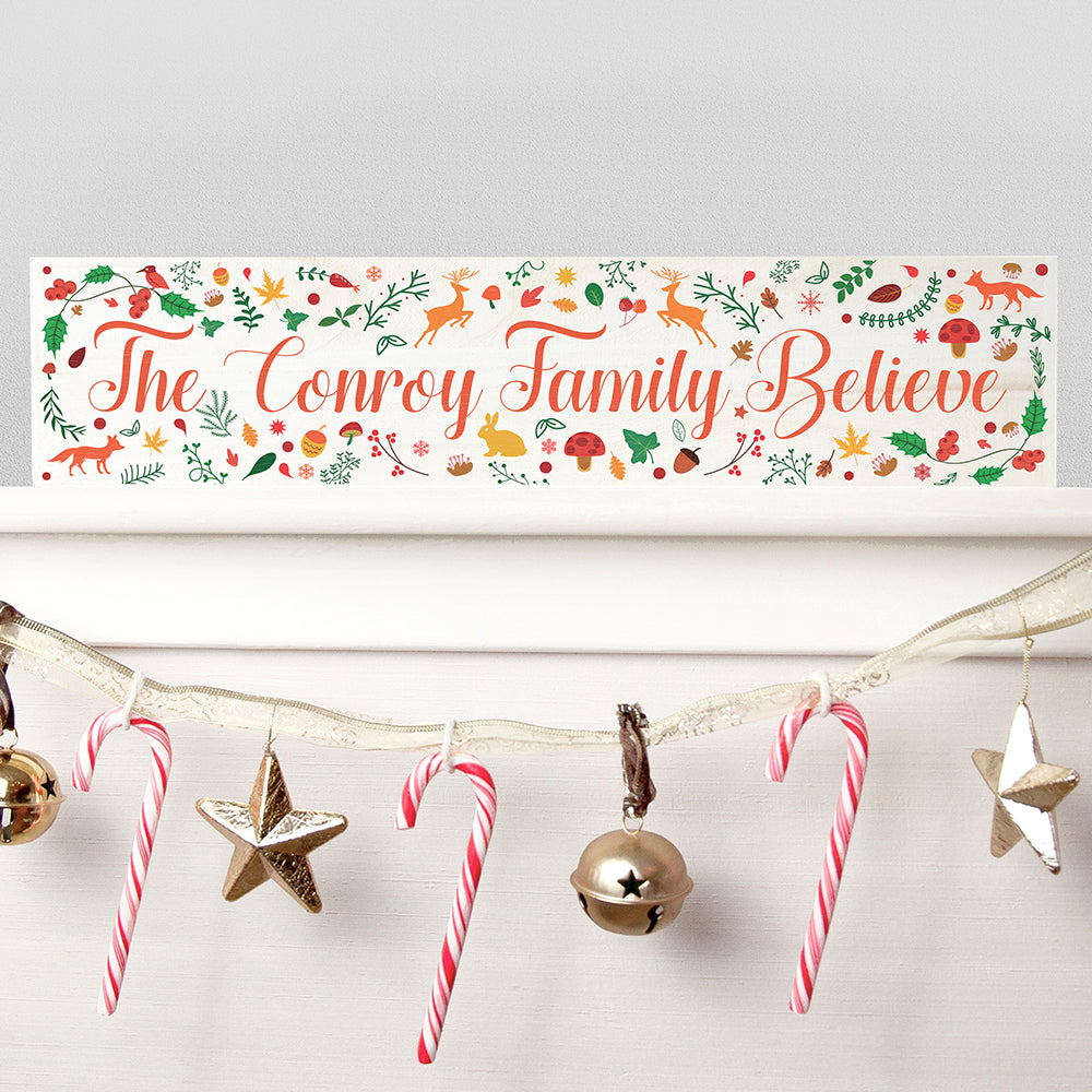Personalised Christmas Woodland Decorative Sign