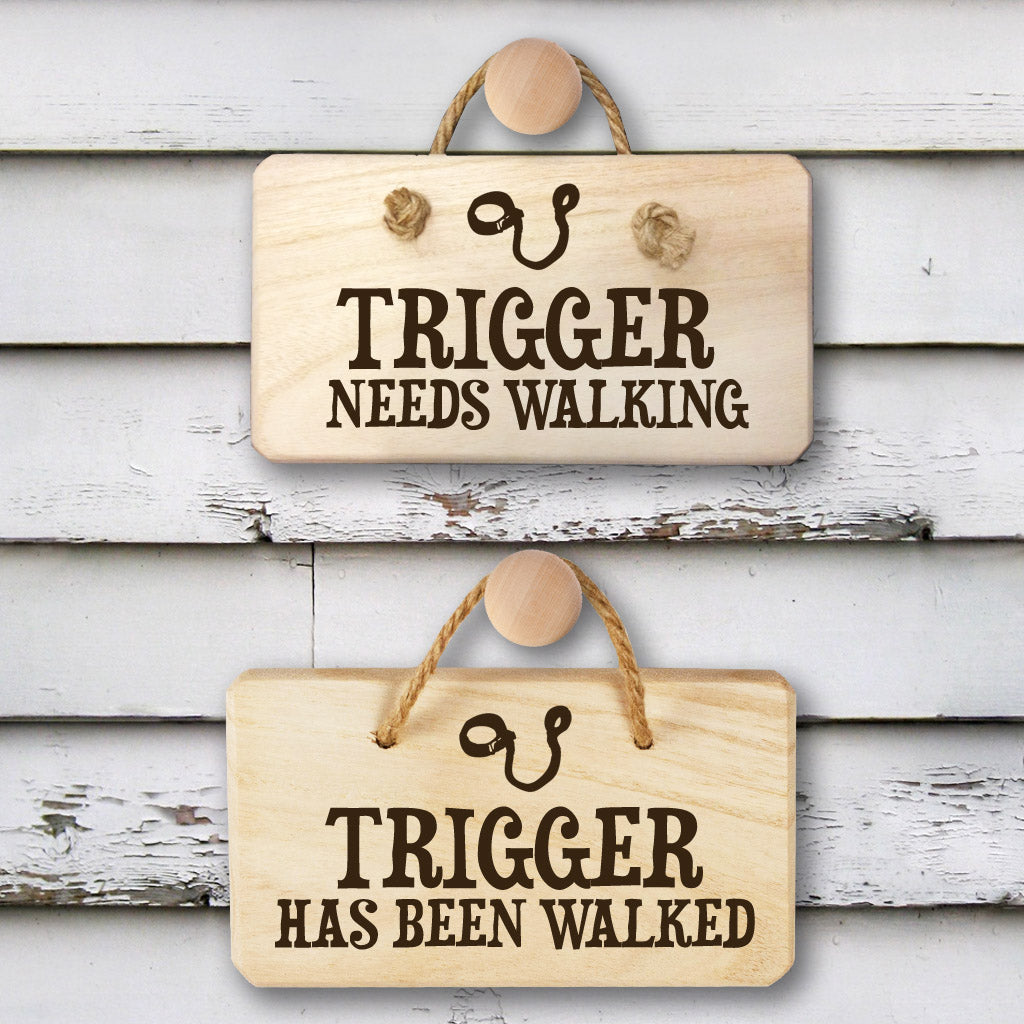 Personalised Double Sided Dog Walking Hanging Sign