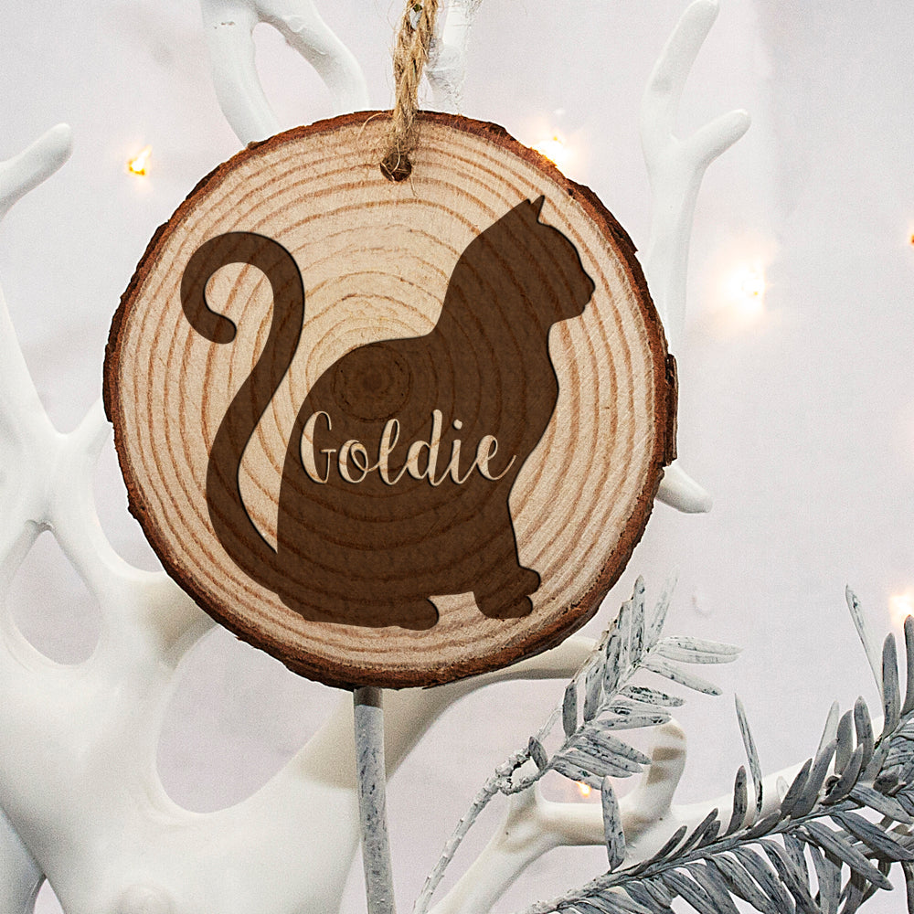 Personalised Cat Silhouette Christmas Tree Decoration