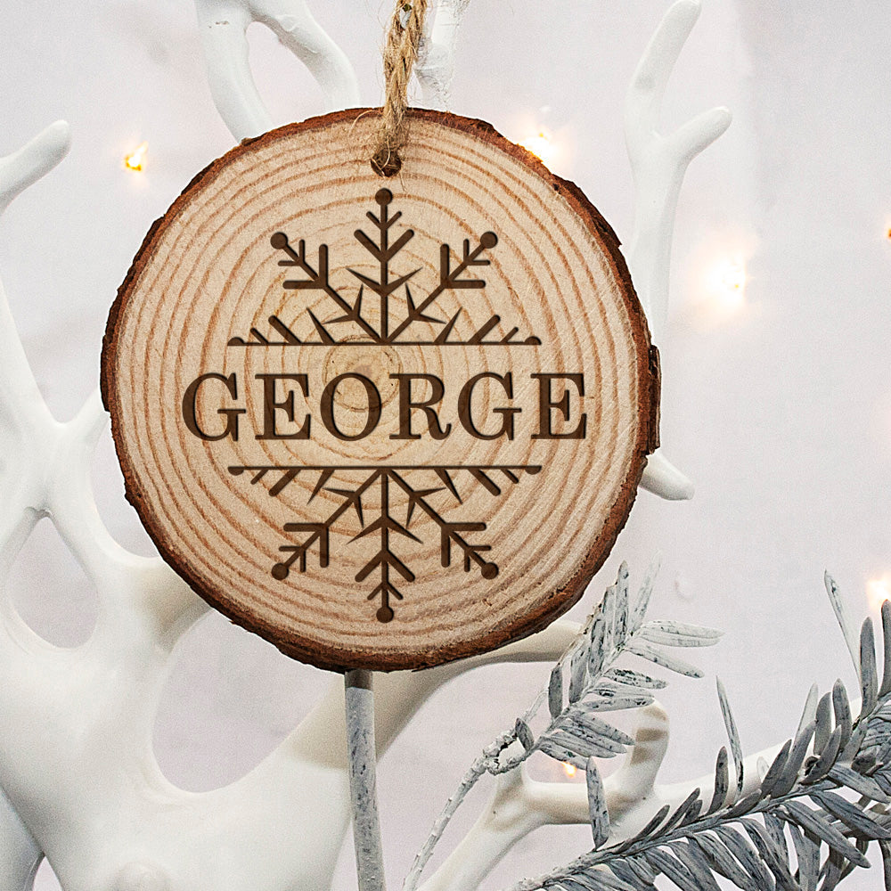 Personalised Engraved Snowflake Christmas Tree Decoration
