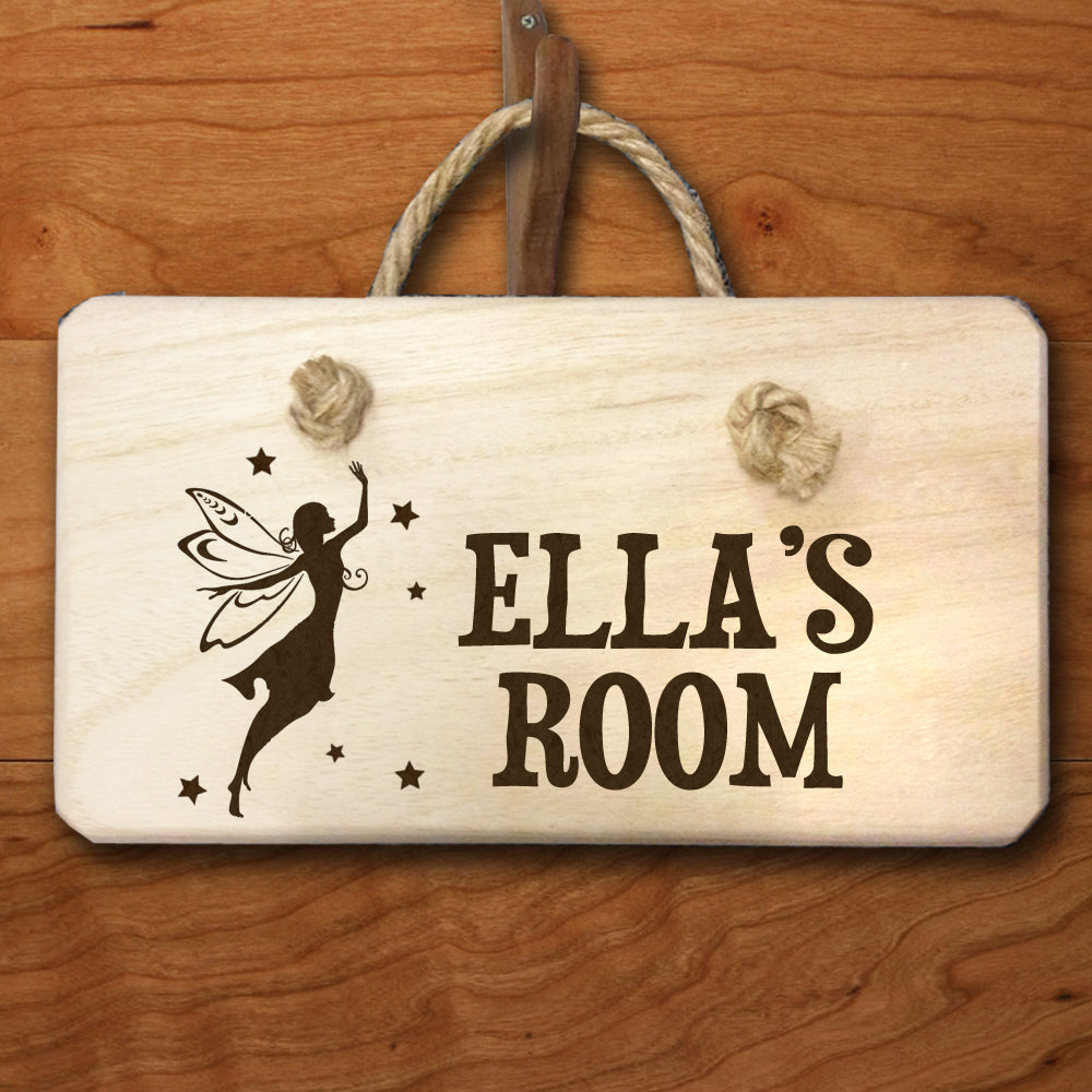 Personalised Fairy Wooden Bedroom Door Sign