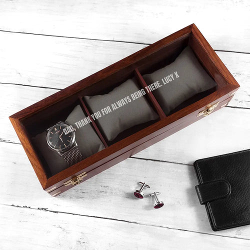 Personalised 3 Piece Wooden Watch Box Spesh Gifts