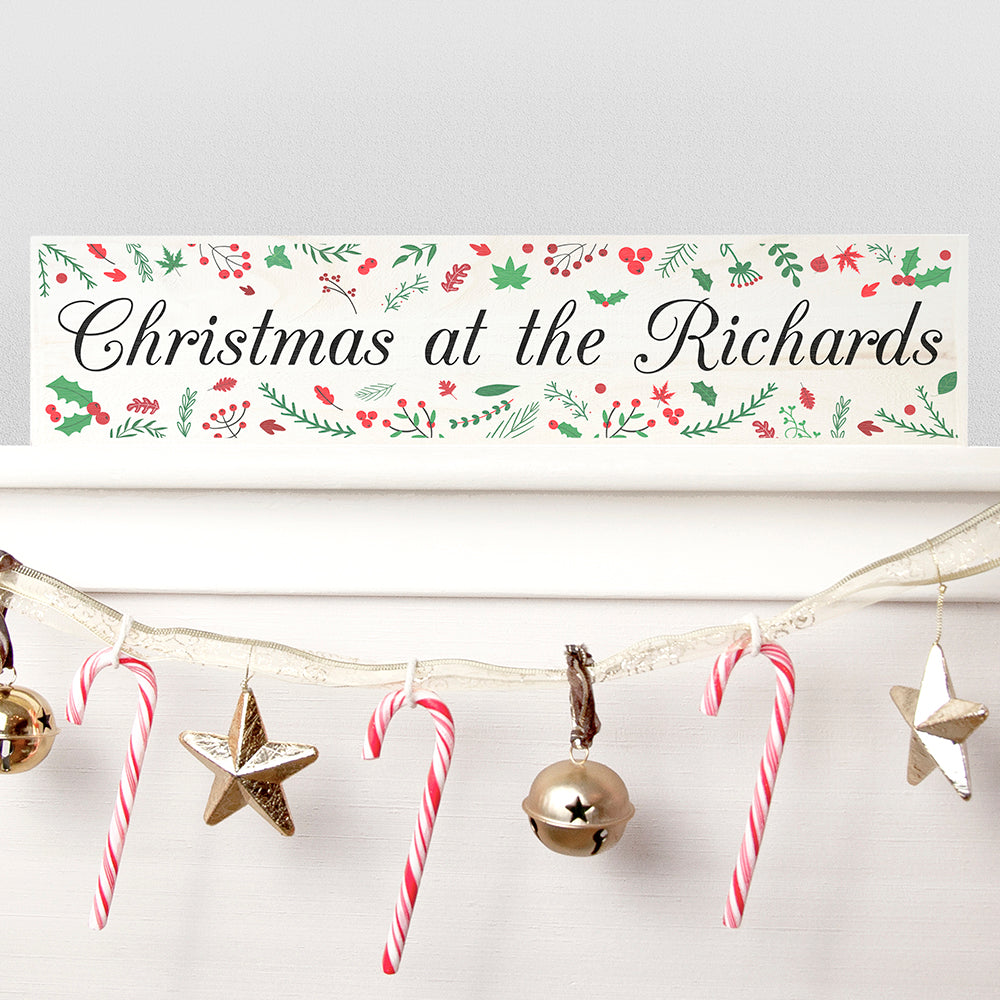 Personalised Decorative Christmas Mantle Sign