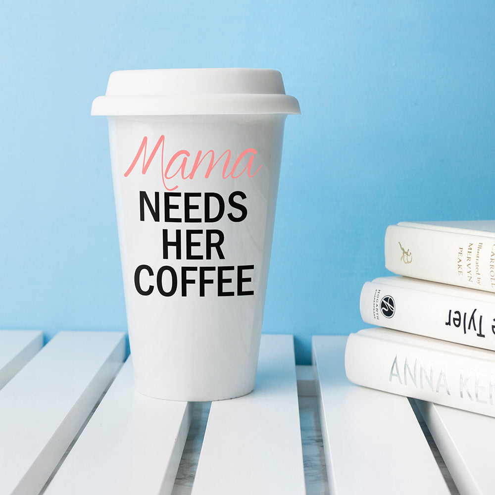 Personalised Needs Her Coffee Travel Mug