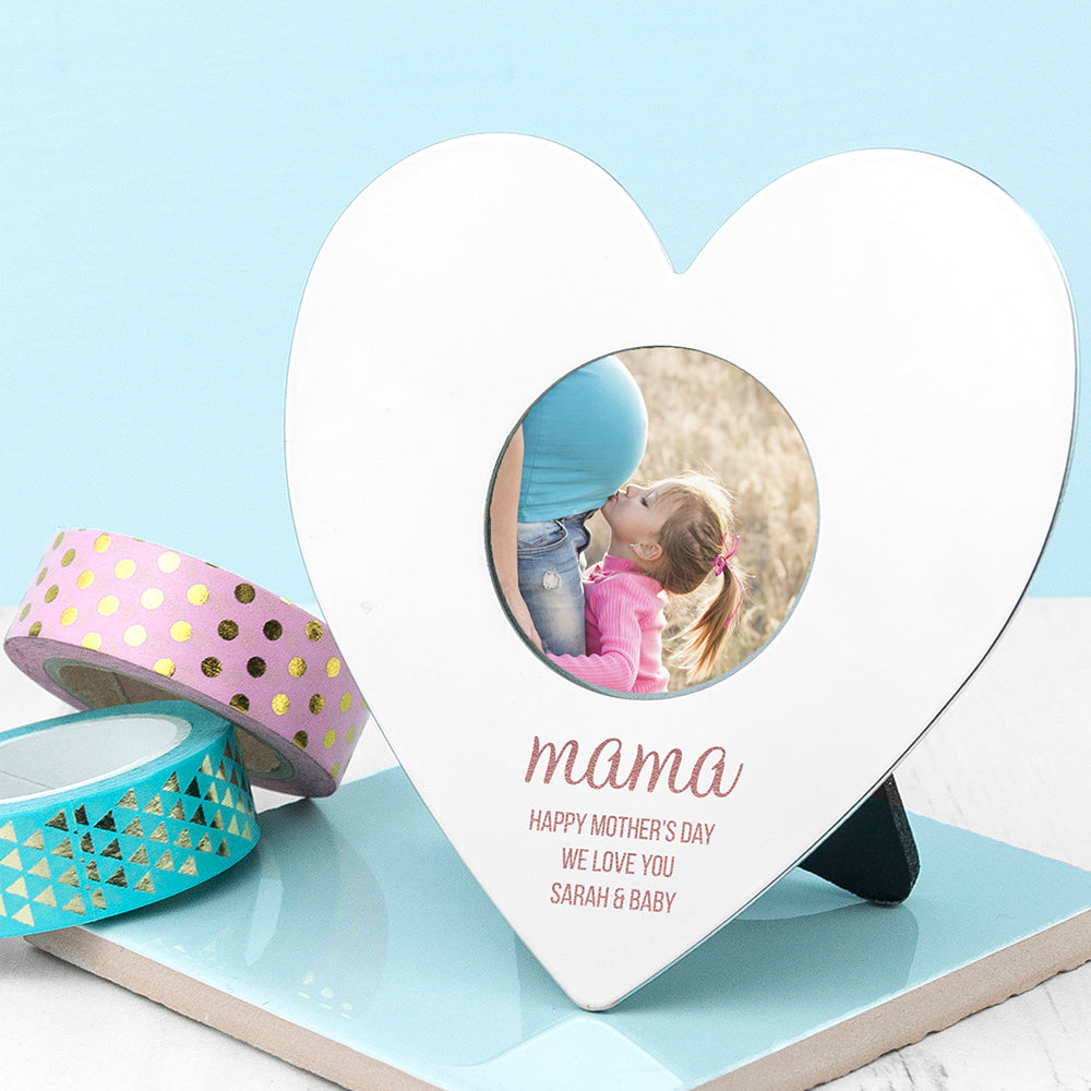 Personalised Silver Plated Heart Shaped Picture Frame