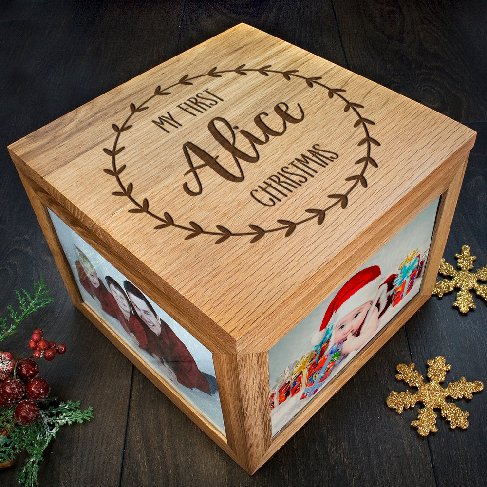 Personalised My First Christmas Memory Photo Cube