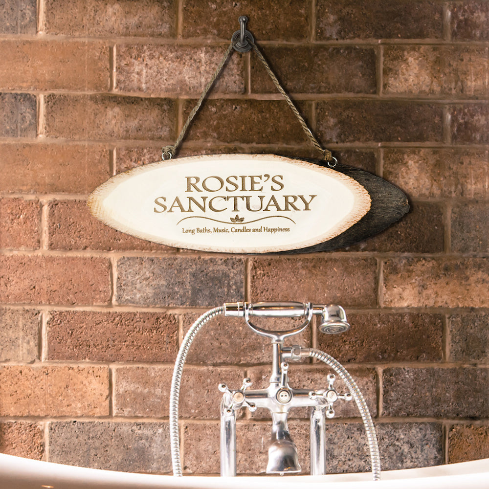 Personalised My Sanctuary Wooden Decorative Sign