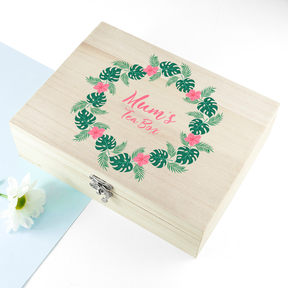 Personalised Rainforest Wreath Tea Box