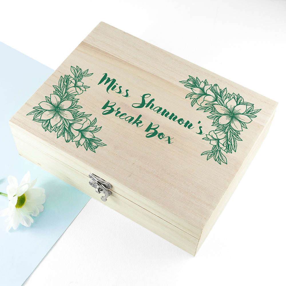 Personalised Floral Teacher's Filled Tea Break Box