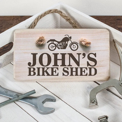 Personalised Bike Shed Decorative Hanging Sign Spesh Gifts