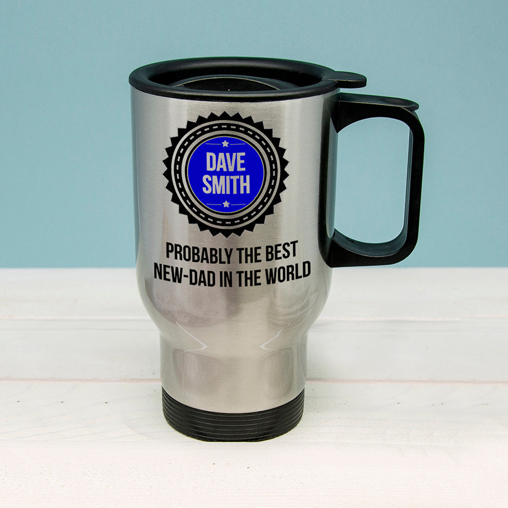 Personalised Best New Dad Insulated Travel Mug