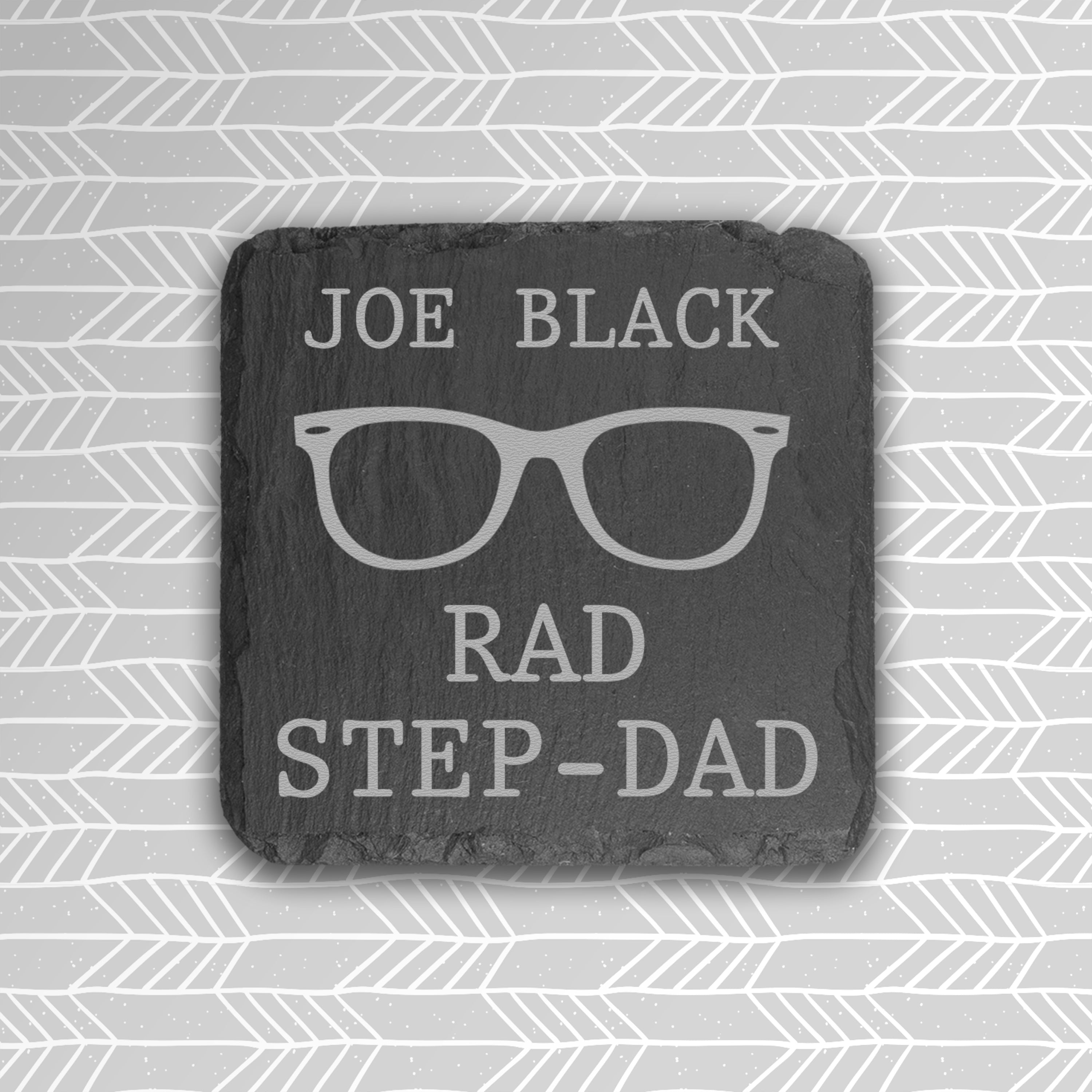 Personalised Rad Step-Dad Square Slate Keepsake
