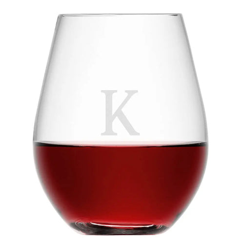 Monogrammed Stemless Red Wine Glass Spesh Gifts