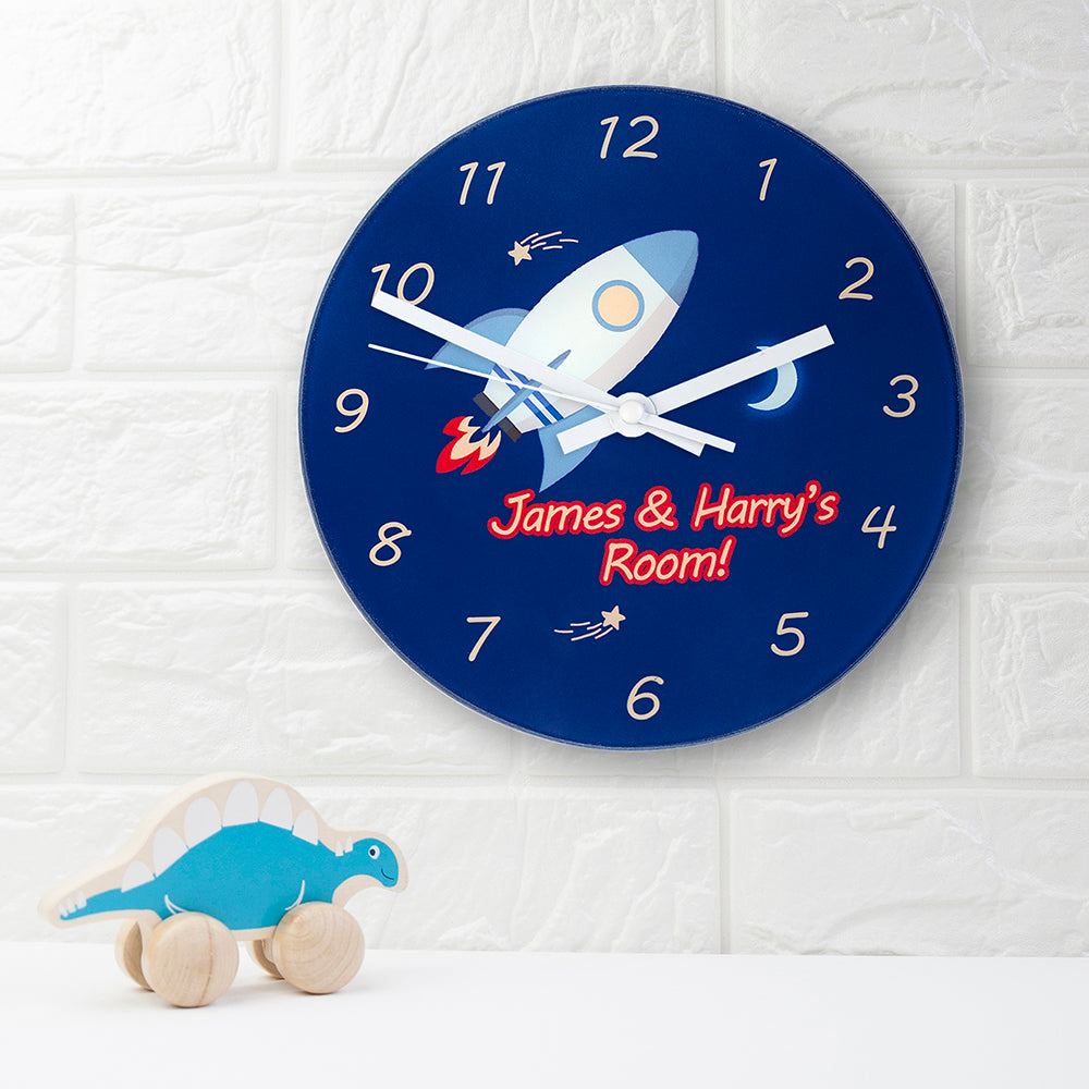 Personalised Space Rocket Wall Clock