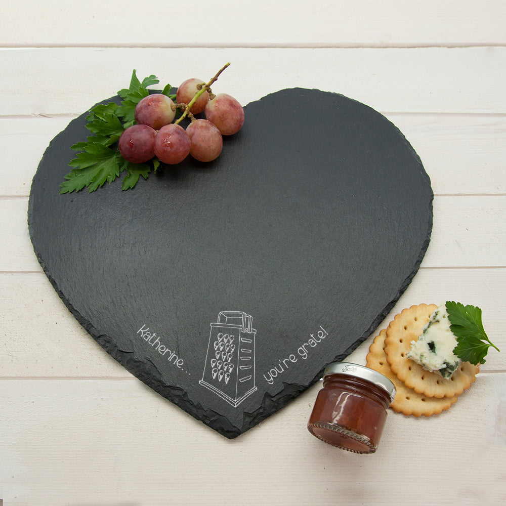 Personalised You're Grate Romantic Heart Cheese Board