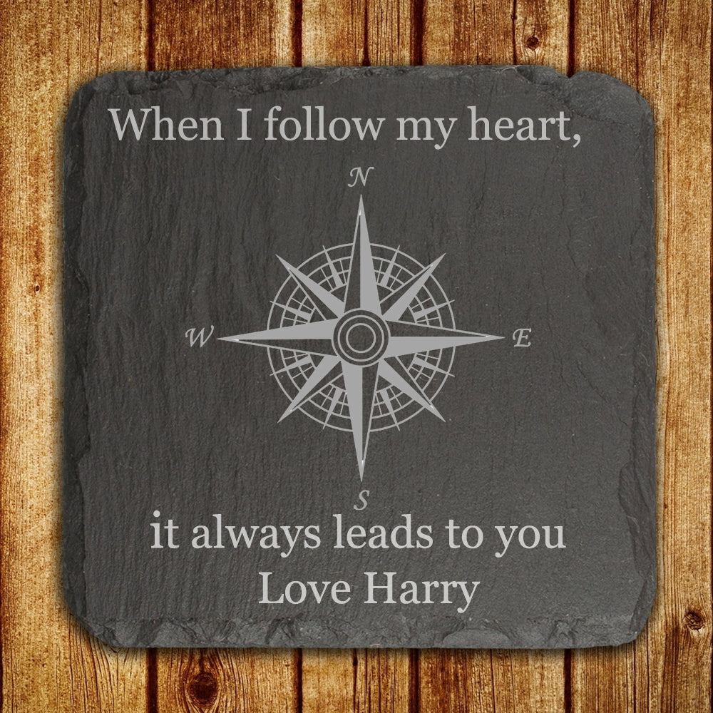Personalised Compass Slate Keepsake