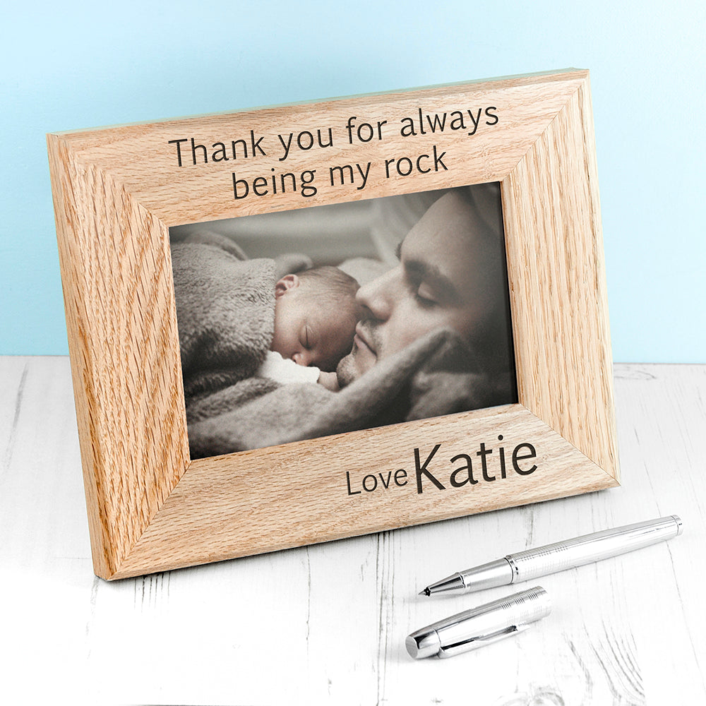 Personalised My Rock Engraved Oak Photo Frame